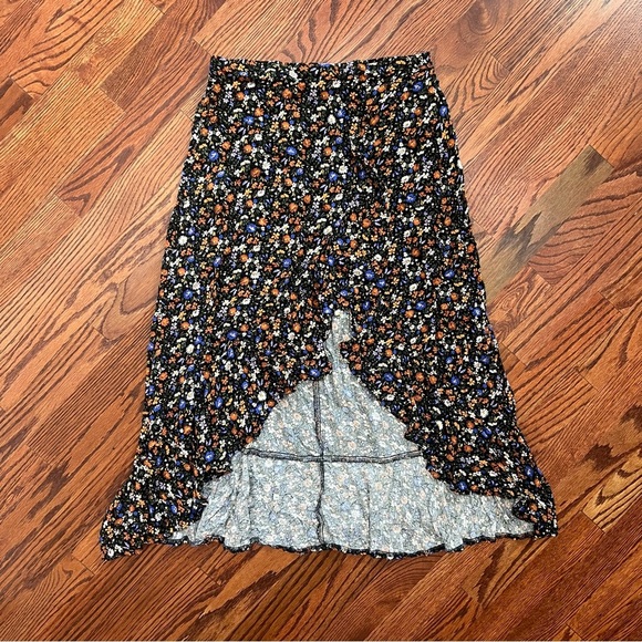 Olivia Grey High-Low Floral Midi Skirt - Size M - Picture 8 of 8